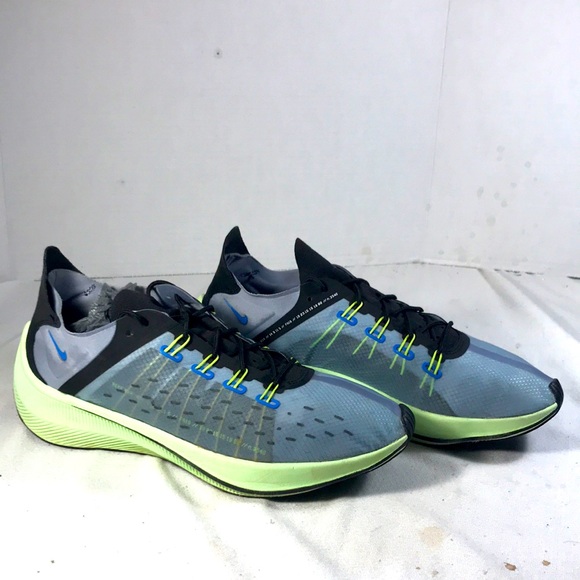 Nike Exp X-14 Volt-A01554-400 Men's Low Top Board Shoes Glacier Grey/Lime/Blue - Picture 1 of 9